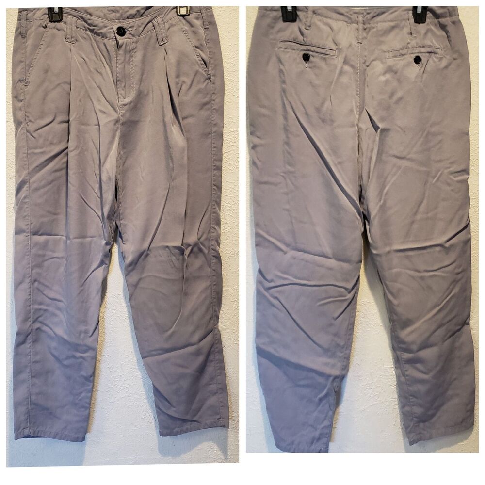 Sundance 100% Tencel Dark Gray Slanted Zip Fly Slacks Pants Size 10